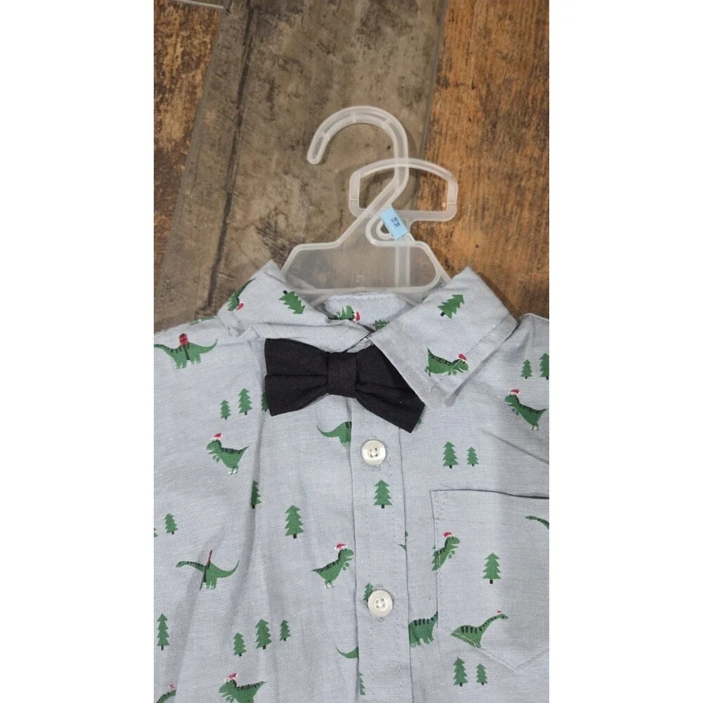 Buttons And Thread Boys Dinosaurs Christmas Outfit NWT Sz 18M B9